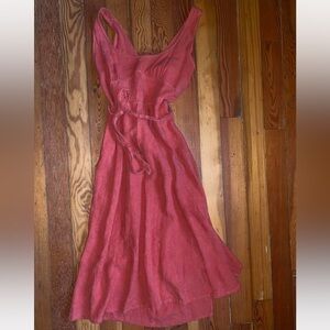 Alma Sax Red Sleeveless Wrap Dress